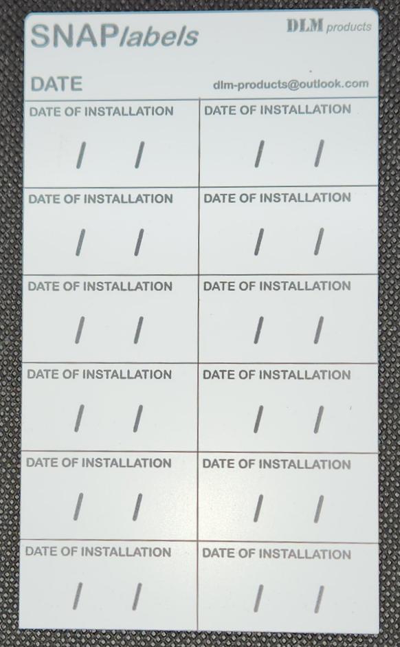 Date of installation labels